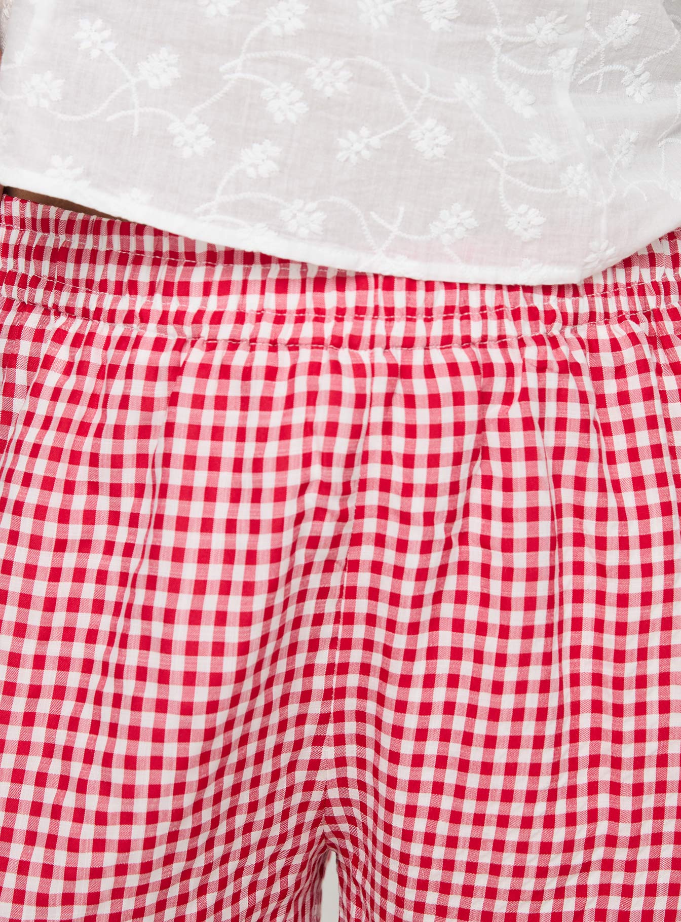 Beach House Shorts Red / White Gingham Curve、mySite、solidvoid
