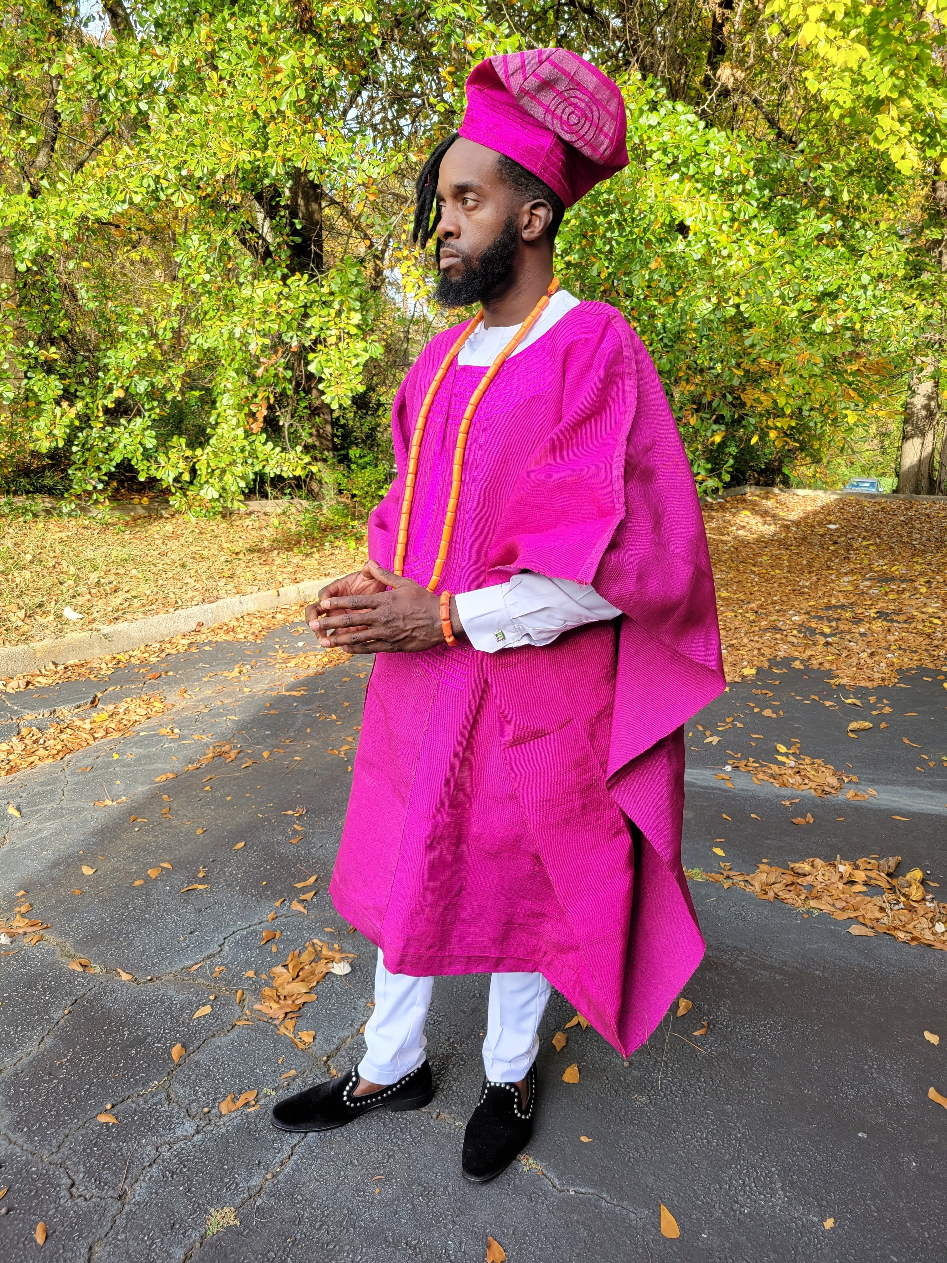 Boyejo African Aso Oke Agbada Grand boubou Robe - DPAFP45、mySite、solidvoid