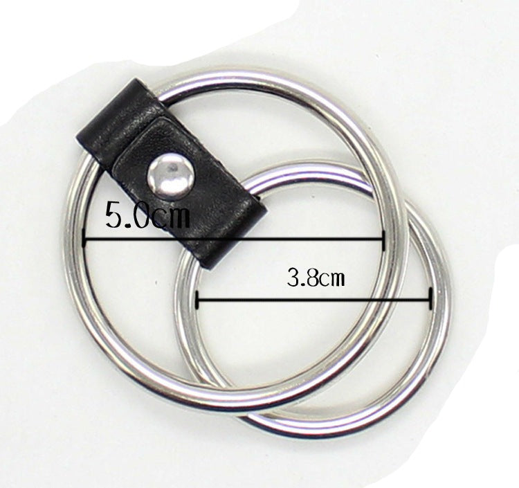 Come Closer Cock Ring | 2 Rings | Chrome | Vegan Leather、mySite、bottomscart