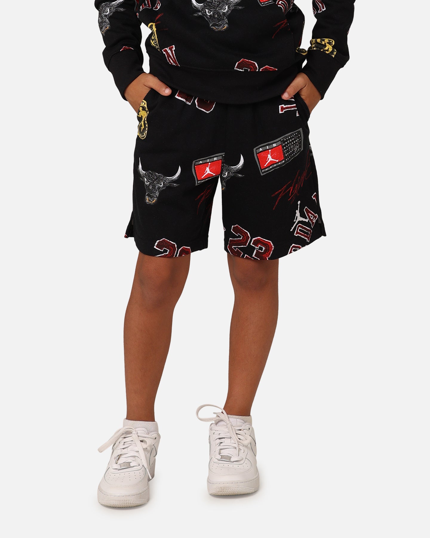 Jordan Kids' Essentials AOP Shorts Black、mySite、zt4zffjzw