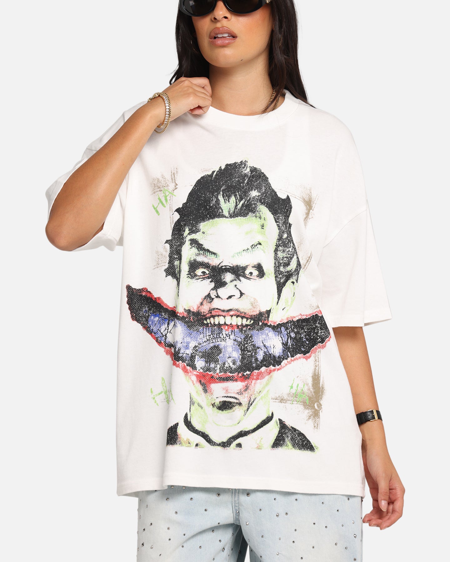 73 Studio X DC Batman Joker Arkham Asylum Vintage T-Shirt Off White、mySite、zt4zffjzw