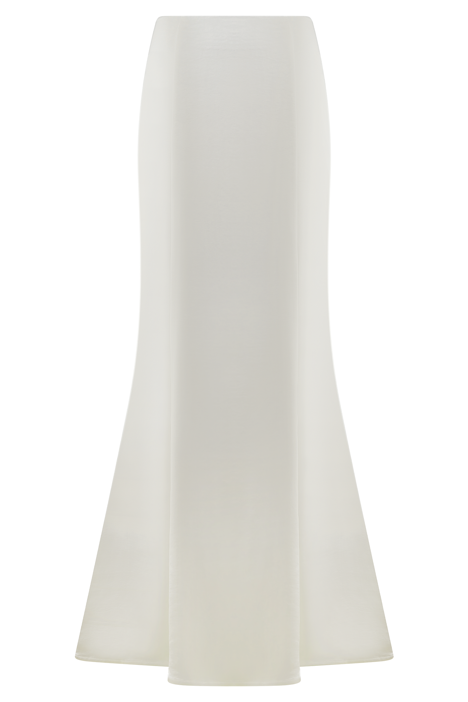 Khloe Satin Fishtail Maxi Skirt - White、mySite、solidvoid