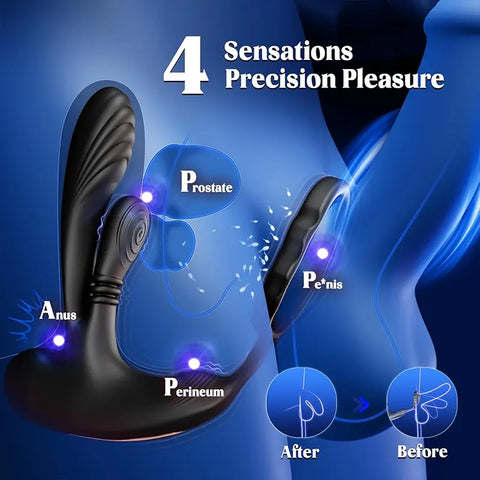 Vibrating Prostate Massager with Ring