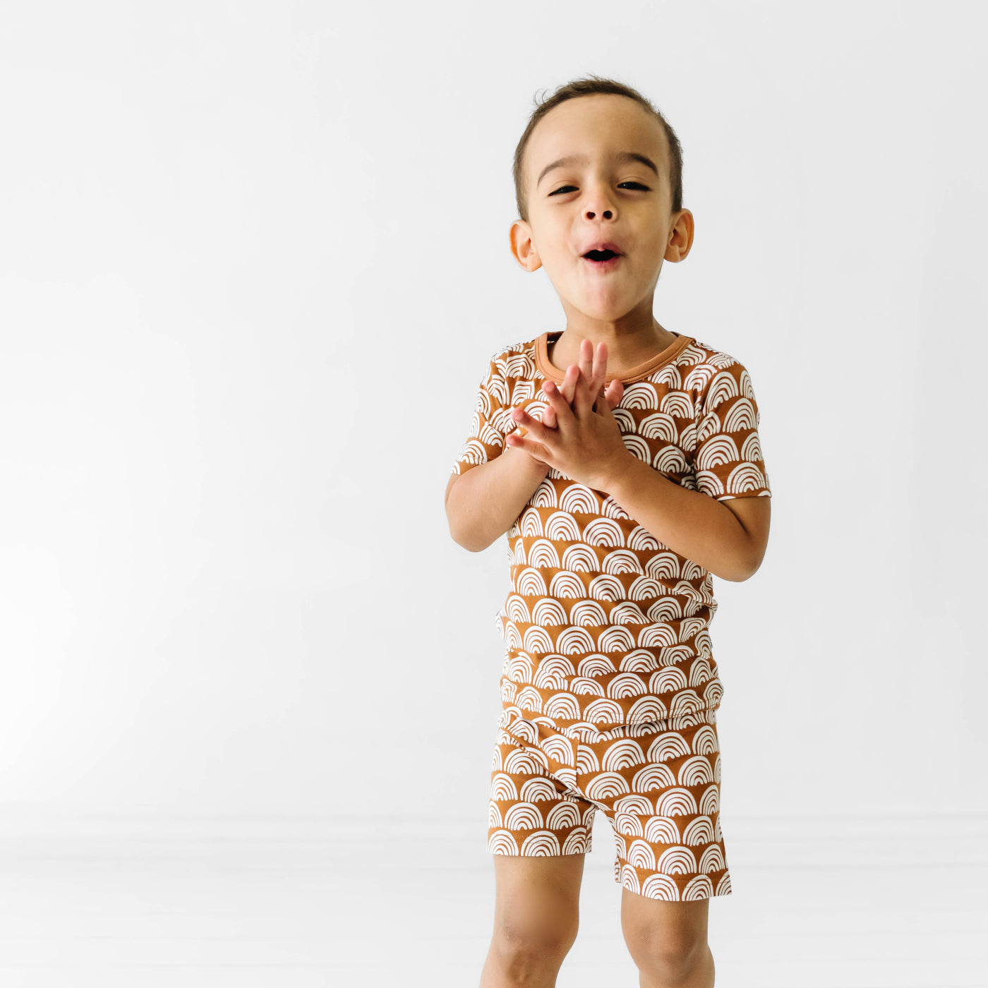 Rust Rainbows Two-Piece Short Sleeve & Shorts Pajama Set、mySite、g9winljtr