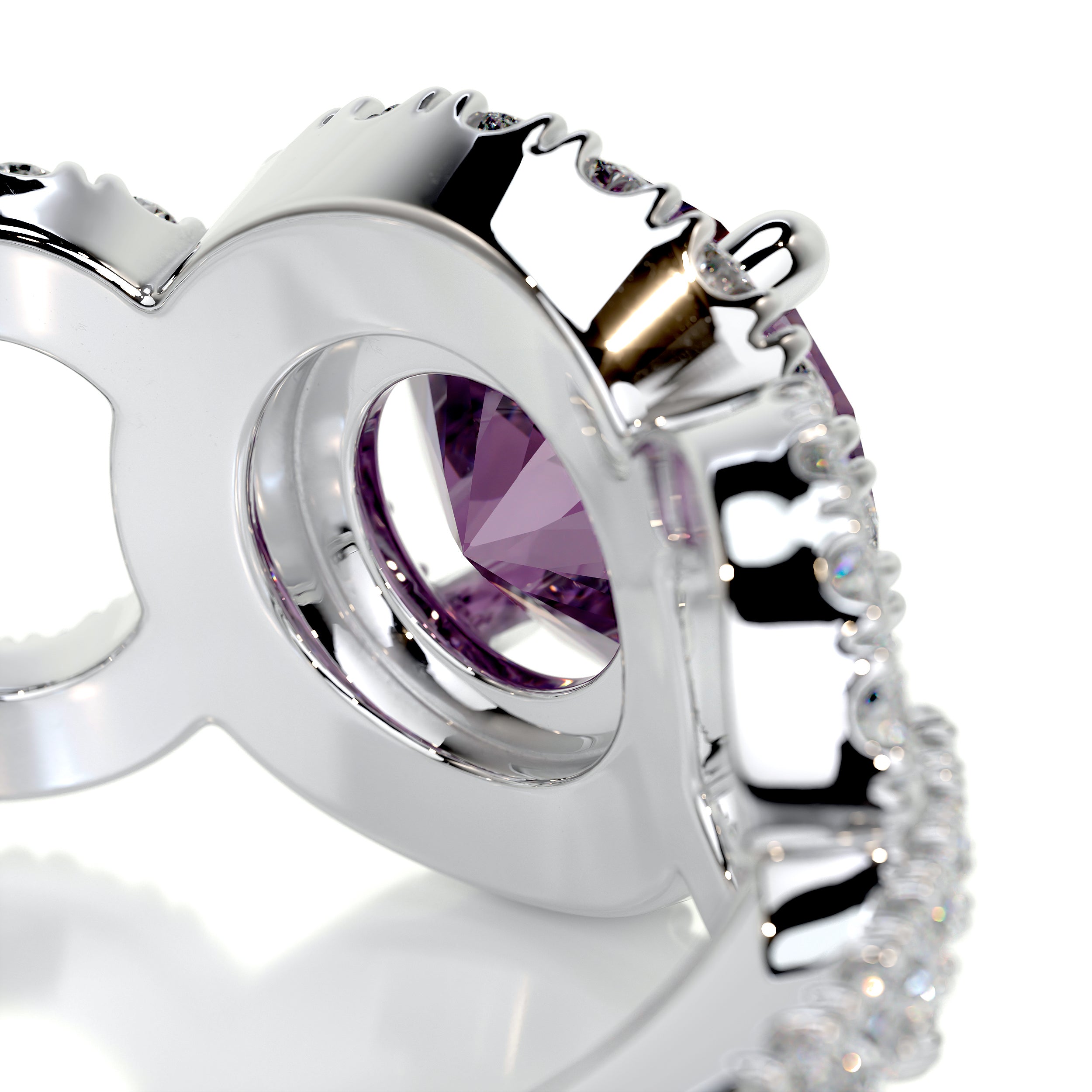 Elize Pink Gemstone & Diamonds Ring (1.30 Carat) -14K White Gold、mySite、hinf8tx79