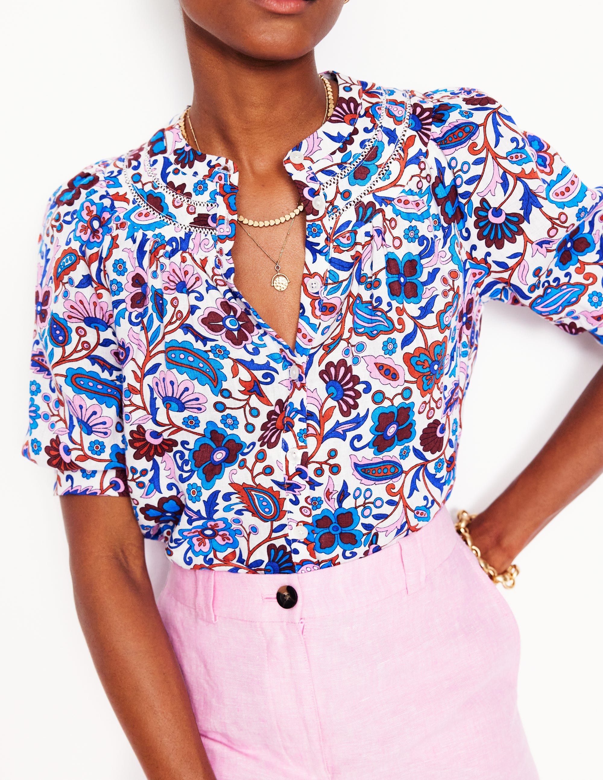  Bea Linen Top-Multi, Oriental Paradise、mySite、ashleygrahame