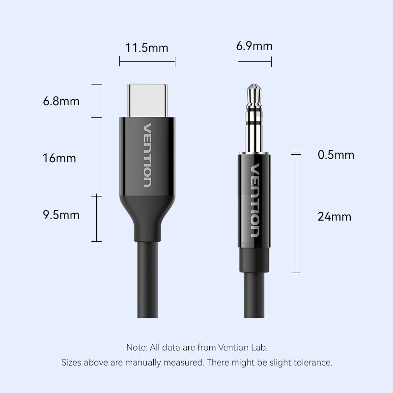 Vention USB-C Male to 3.5mm Male Audio Cable with DAC Adapter ABS Type、mySite、fannypackpong