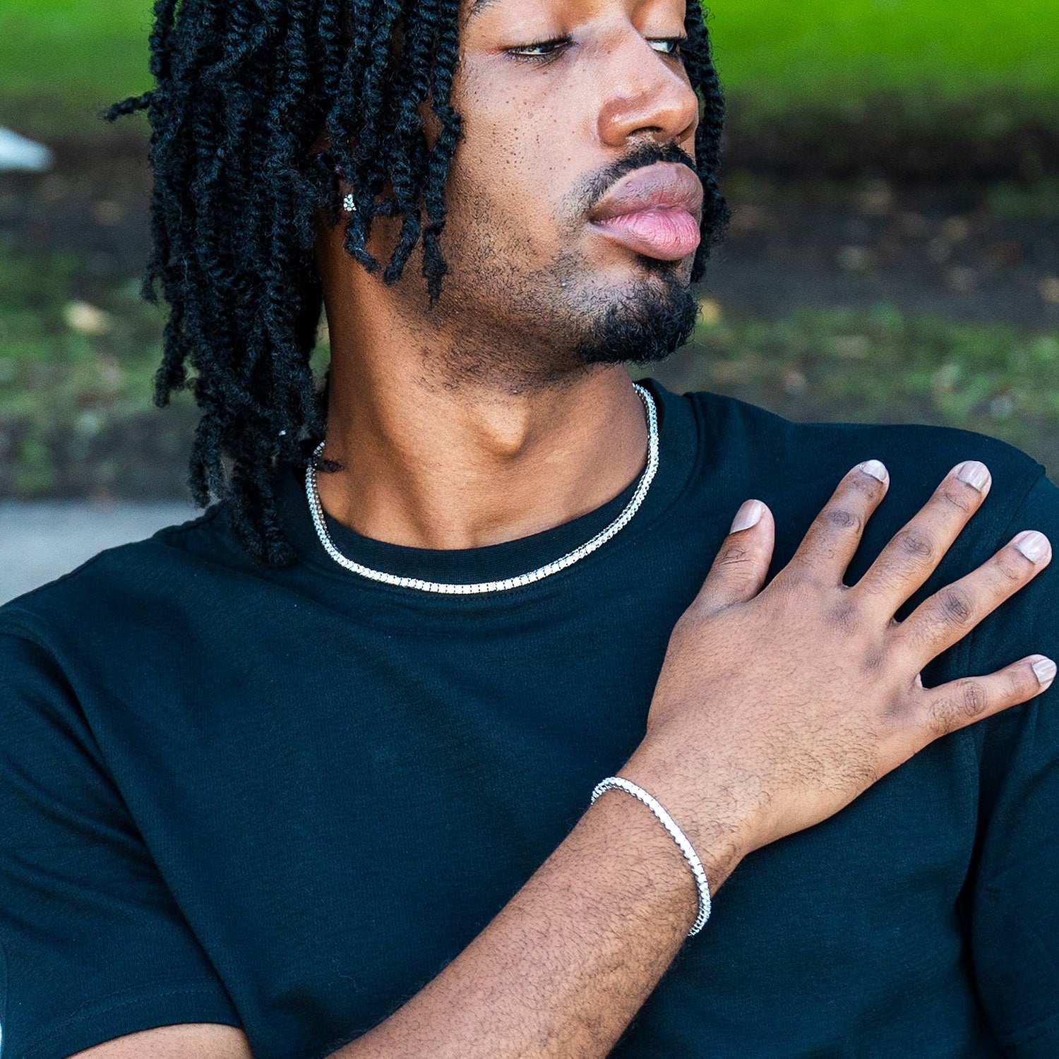 3MM Moissanite Tennis Chain/Bracelet Bundle 14K Gold、mySite、hinf8tx79