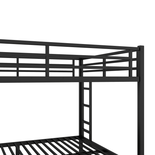 Metal Queen over Queen Bunk Bed for Teens and Adults,Space-Saving/Noise Reduced/No Box Spring Needed, Black、、casual