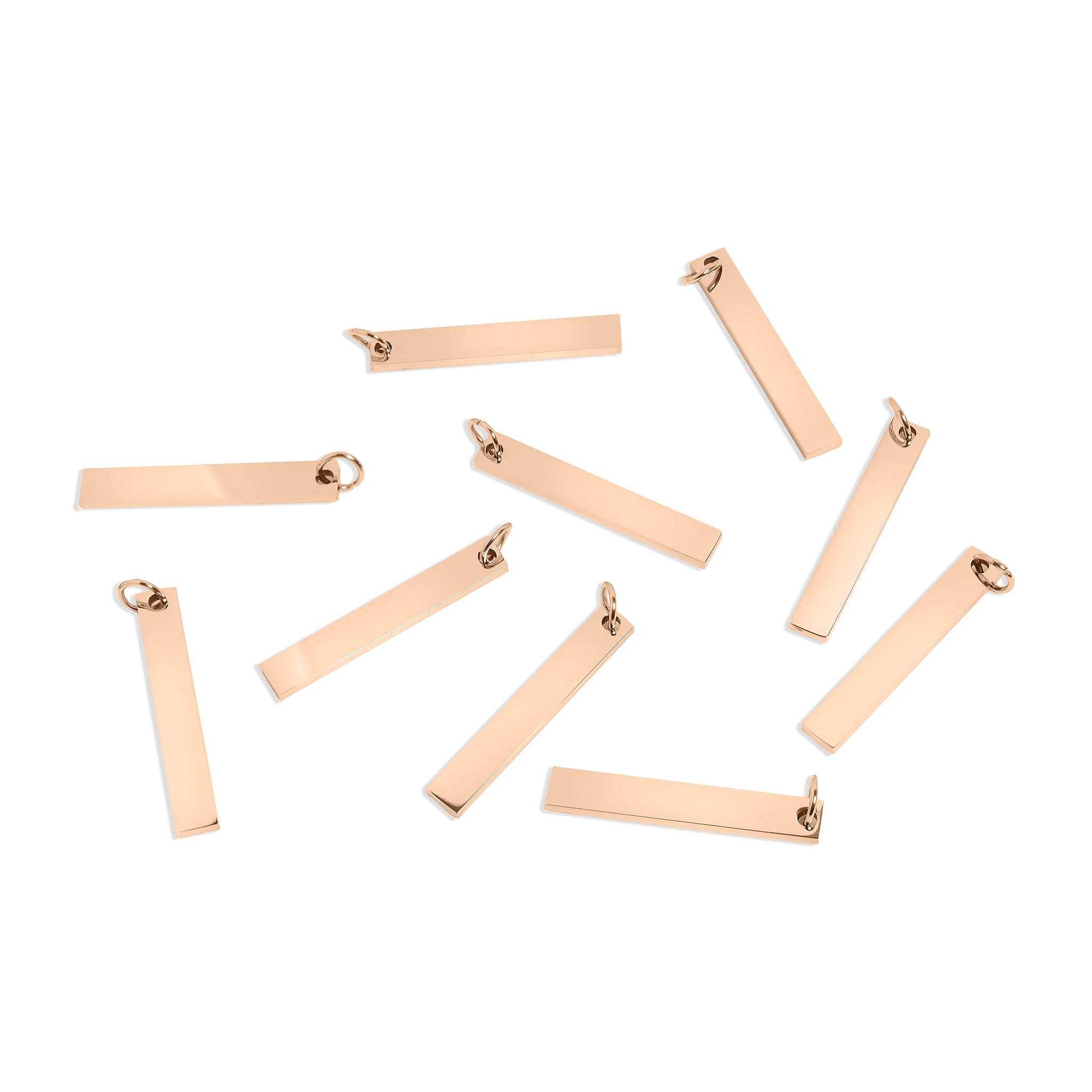 10 Pack - Polished Rose Gold Stainless Steel Vertical Blank Bar / SBB0024、mySite、dreamappss