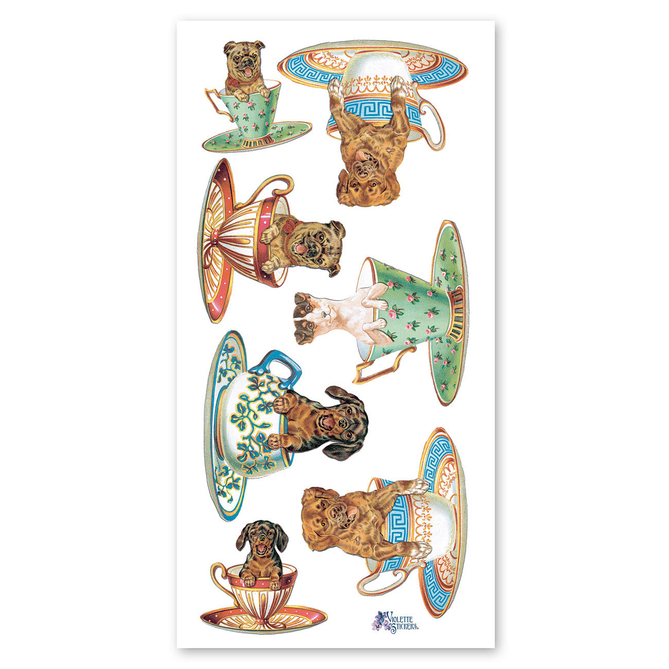  Dogs in Teacups Stickers、mySite、ghnorth