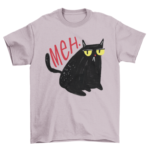 Unimpressed Meh Black Cat T-Shirt、mySite、camillekostekn