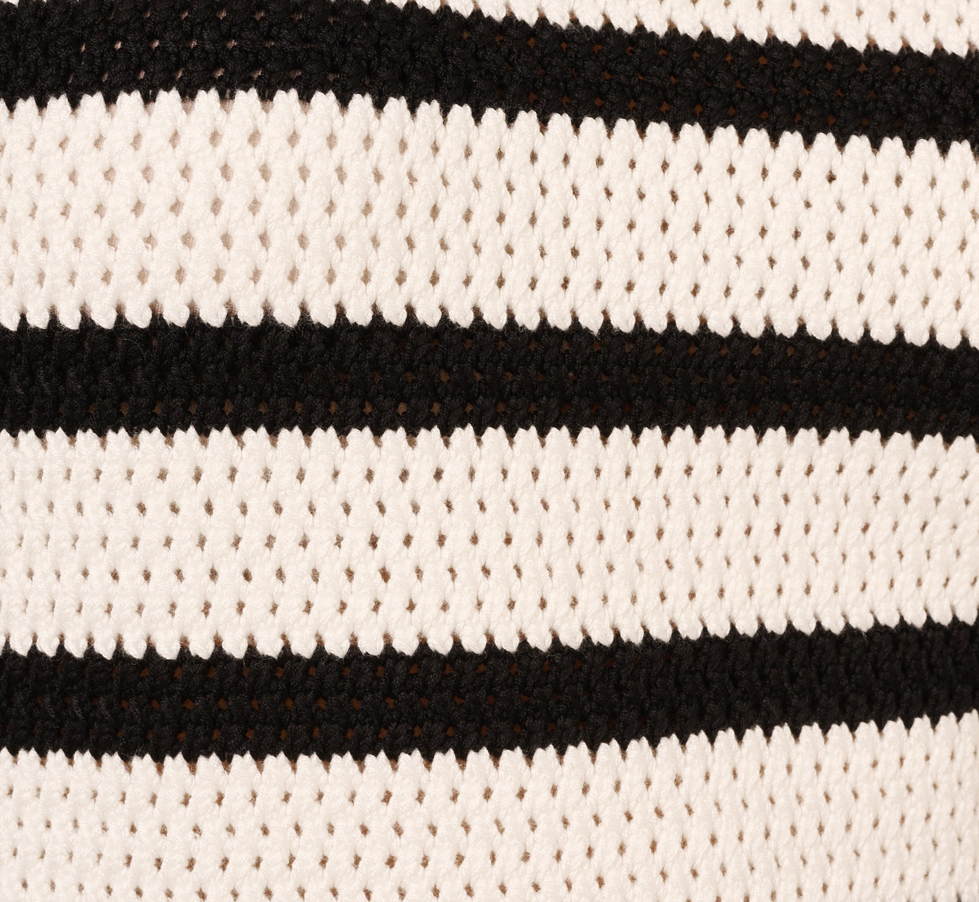 Flounce Sleeve Open Knit Sweater Top In Ivory Black、mySite、solidvoid