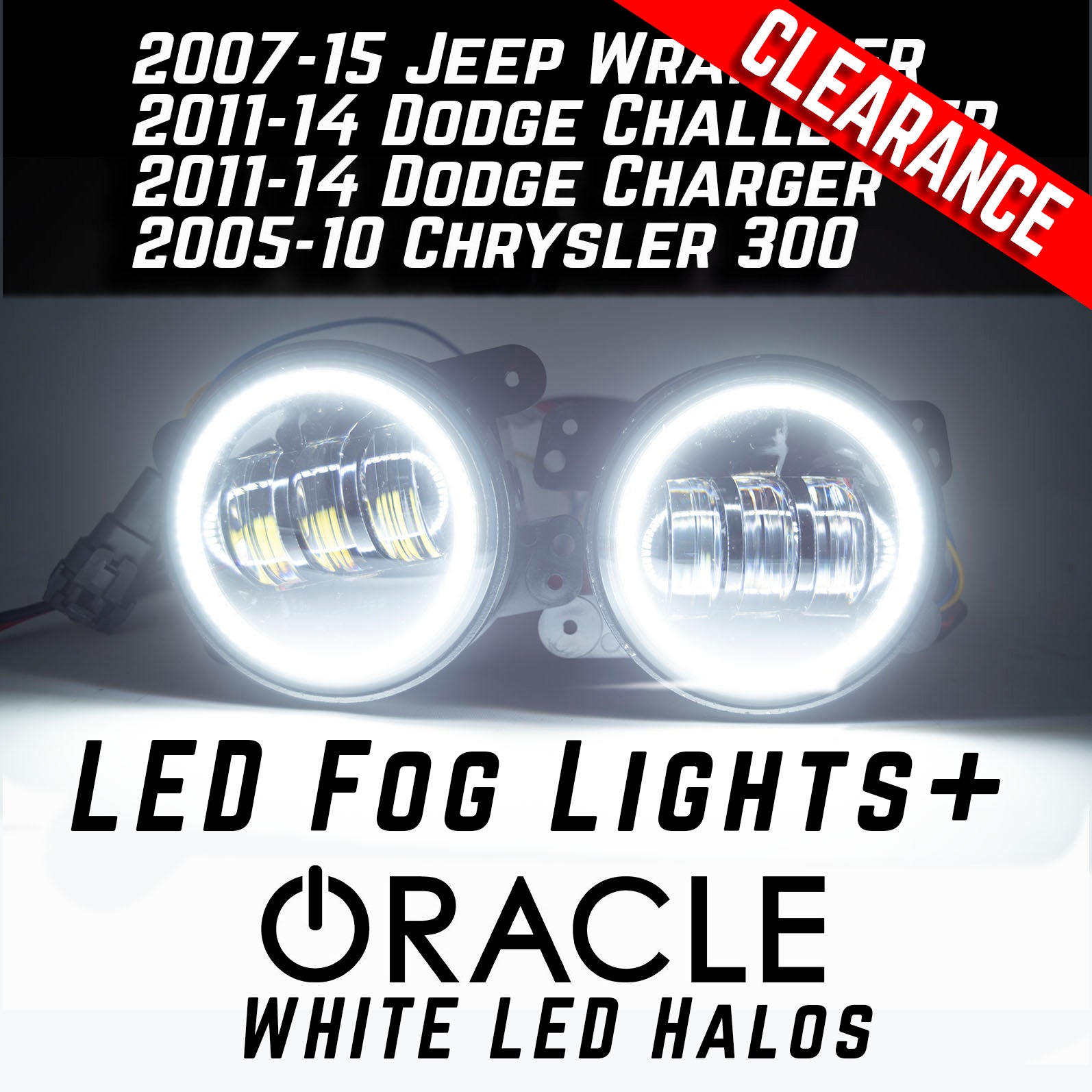 Jeep Wrangler Dodge Mopar LED Hi-Power Fog Lights + ORACLE White LED Halos、mySite、nflplayoffbracketp