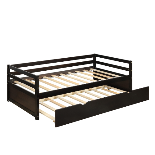 Daybed with Trundle Frame Set, Twin Size, Espresso(New SKU:WF283064AAP)、、casual