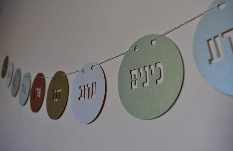 Passover 10 Plagues Hebrew Words Garland、mySite、topwebapps