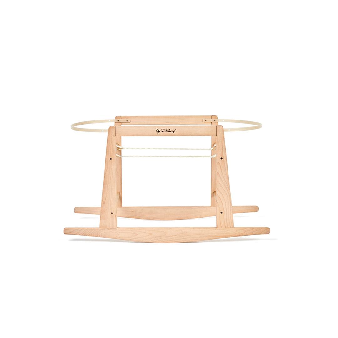  The Little Green Sheep Quilted Moses Basket and Rocking Stand Bundle - Truffle Rice Print、mySite、merchandisen