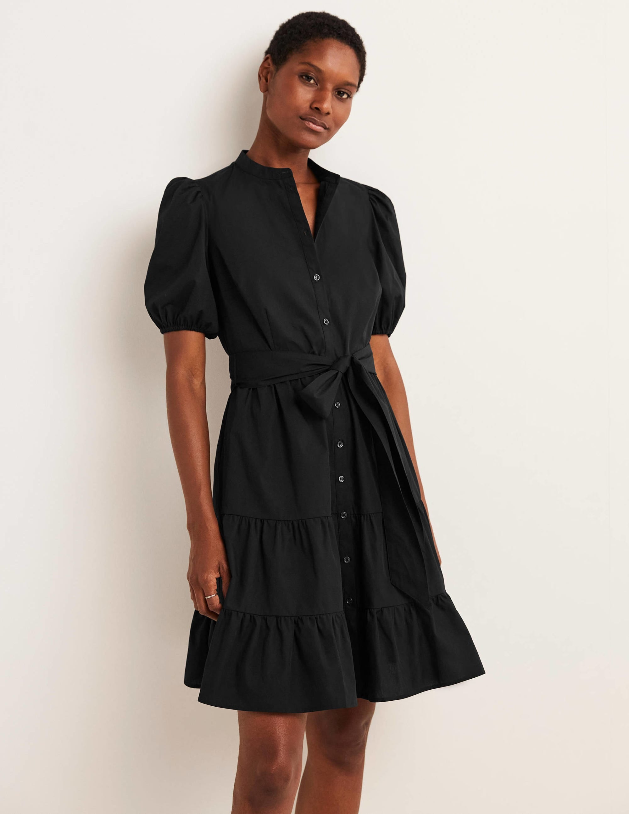  Tiered Shirt Dress-Black、mySite、ashleygrahame