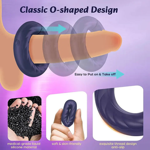 Adjustable Vibrating Cock Ring for Men