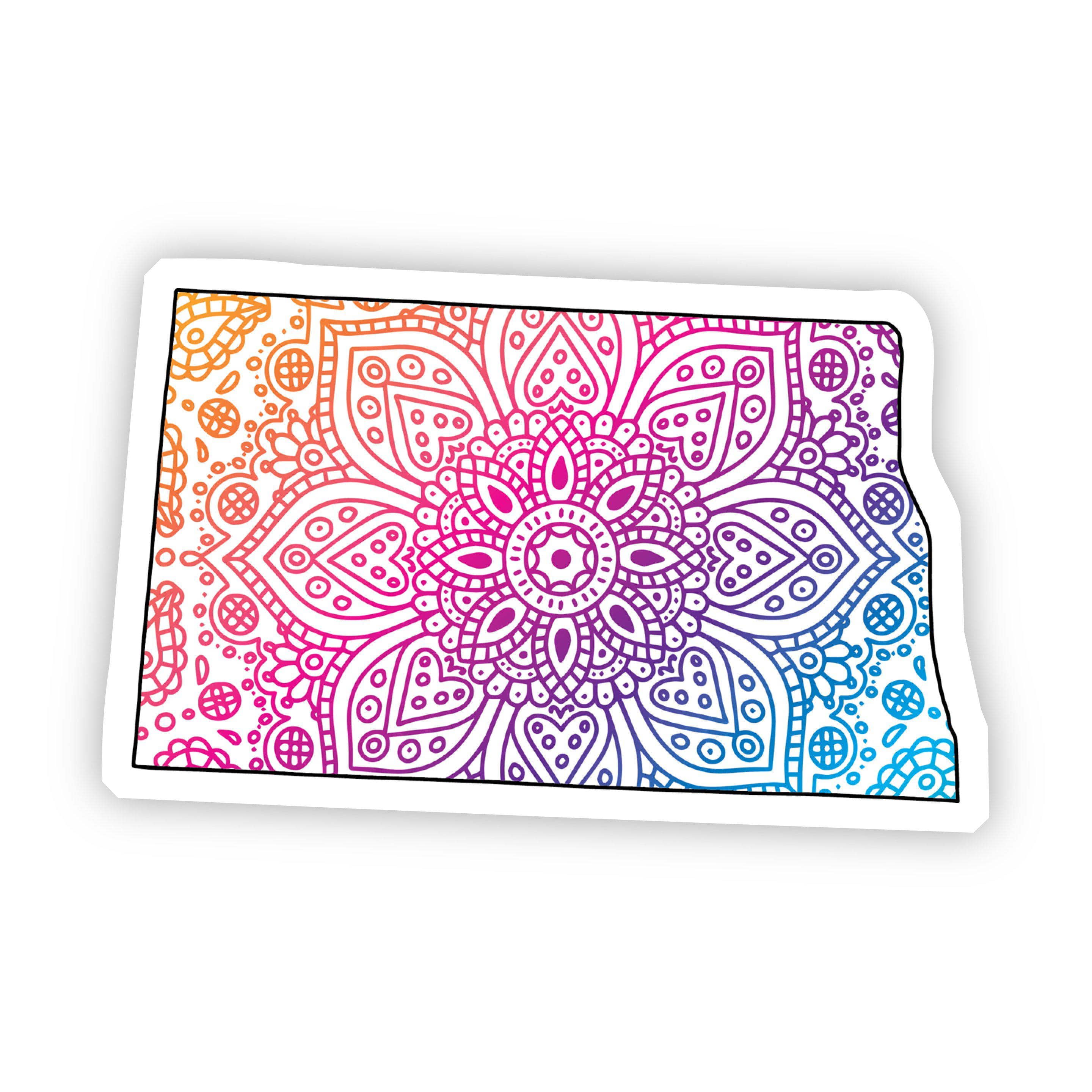  North Dakota Mandala Pattern Sticker、mySite、elrpsem3k