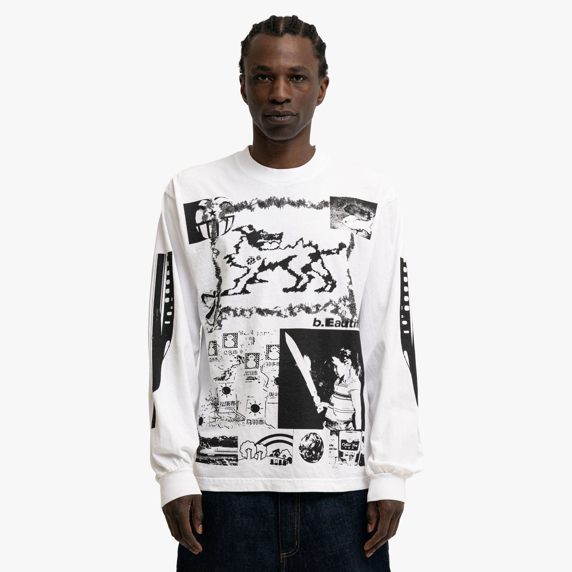  b.Eautiful x kiiro Shinkansen LS Shirt White、mySite、merchandisen