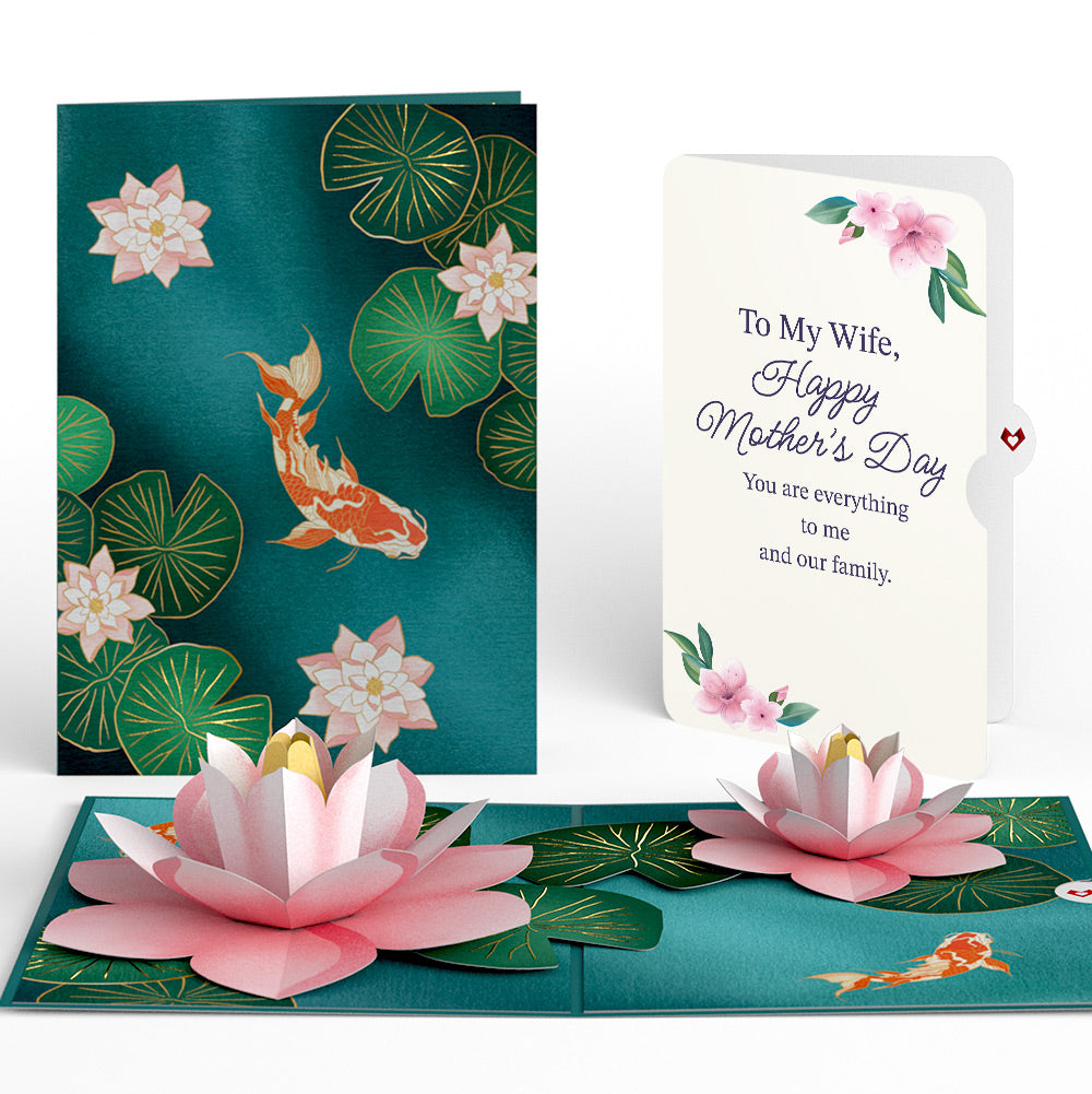 Koi Fish and Lotus Pond Mother's Day Pop-Up Card and Sentiment Set for Wife、mySite、solidvoid