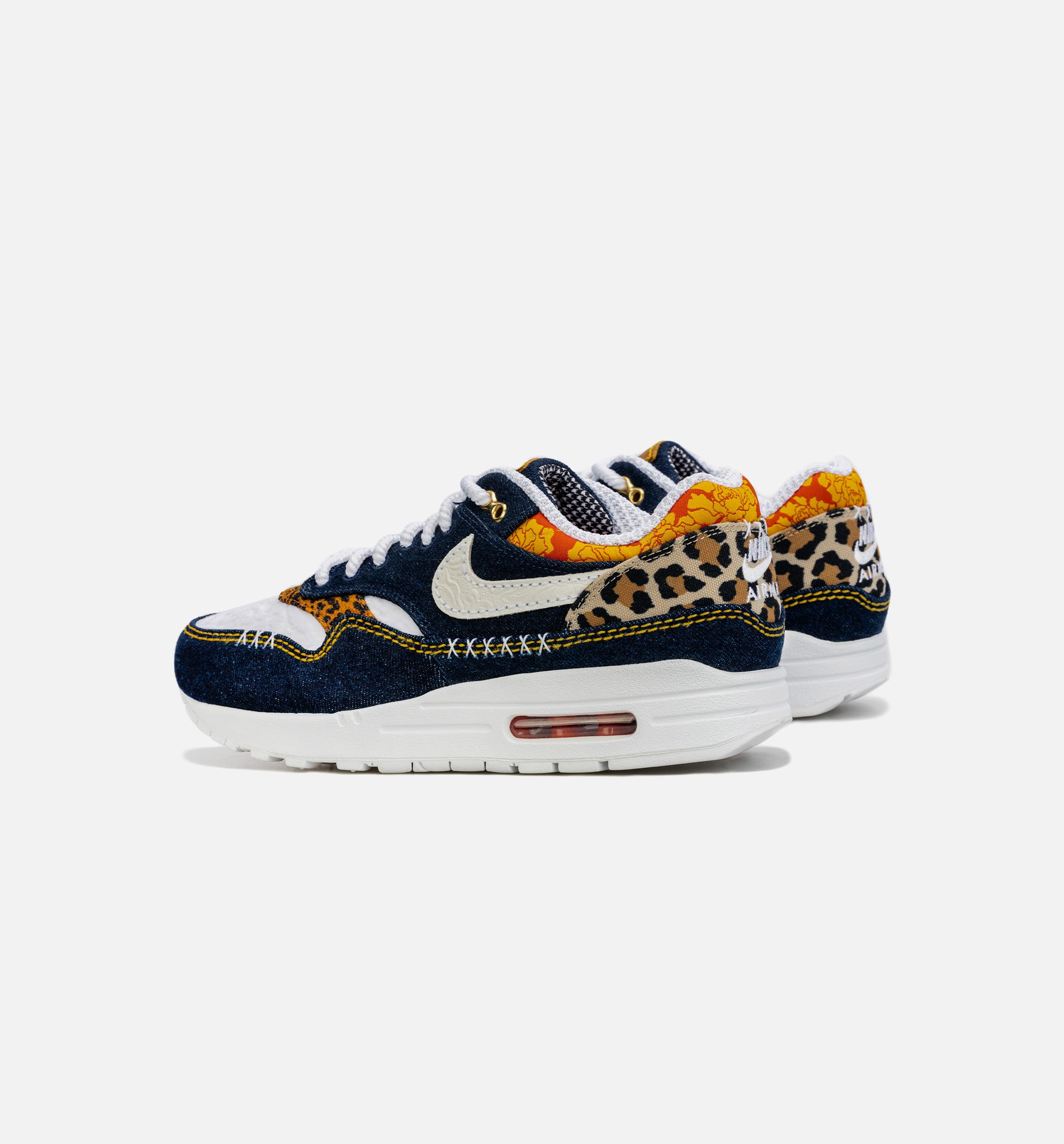 Air Max 1 Premium Denim Leopard Mens Lifestyle Shoe - Blue/Brown、mySite、dreamappss