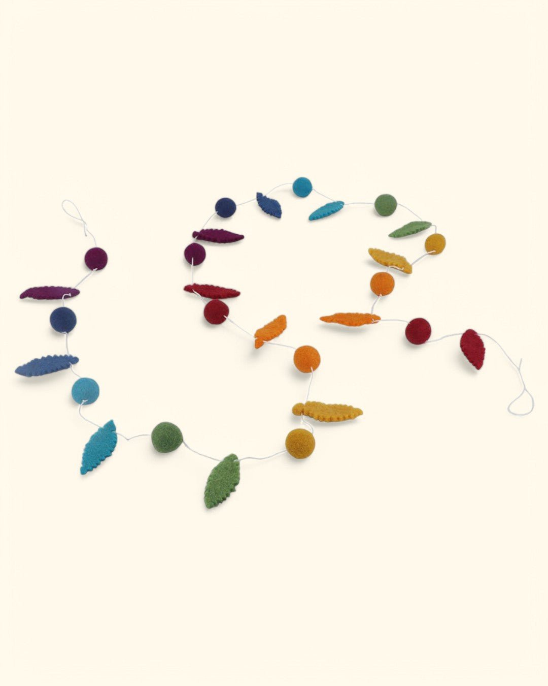 Set of 2 Felted Wool Chakra Leaf Orb Garlands、mySite、topwebapps