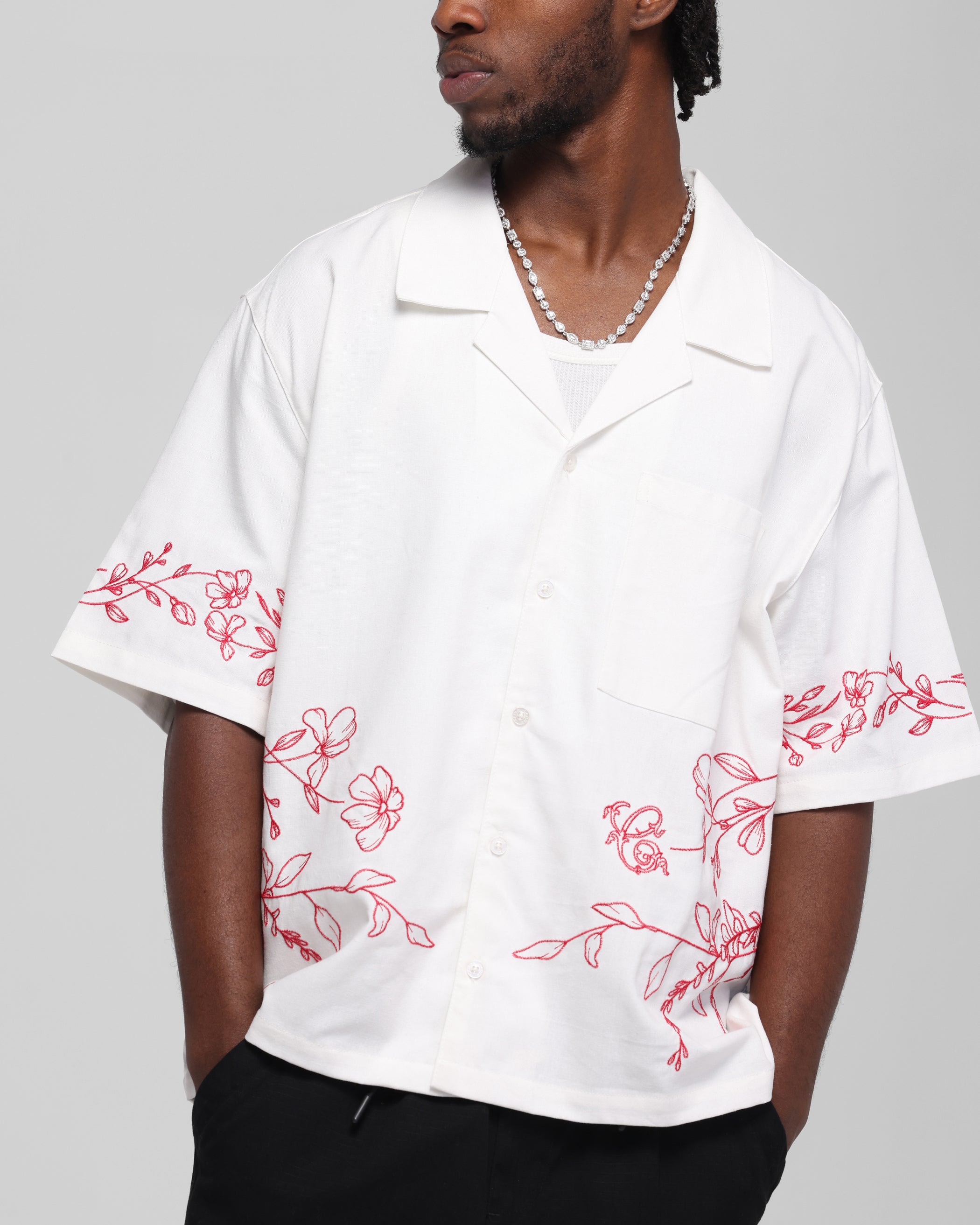 Carre Botanica Button Up Shirt Off White、mySite、zt4zffjzw