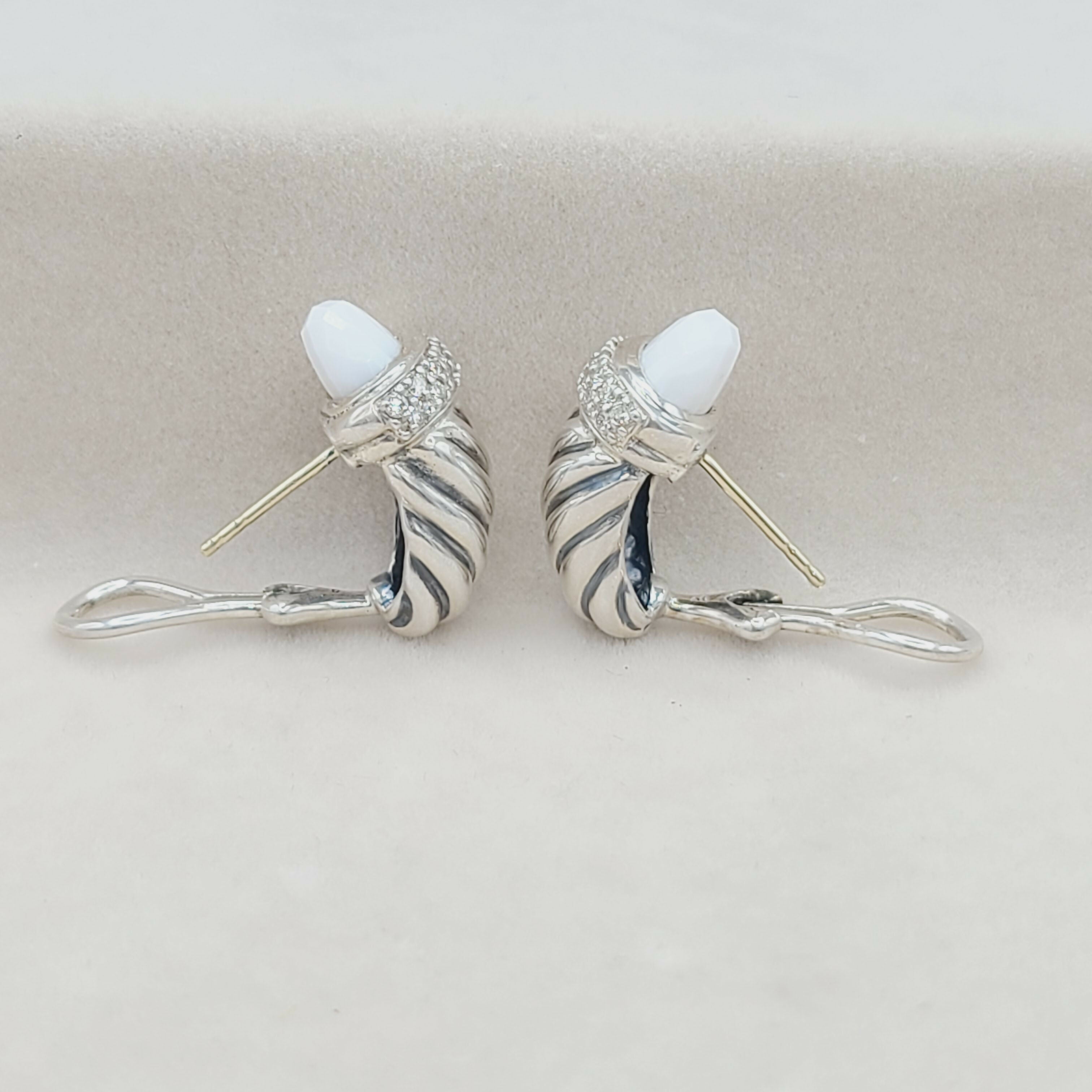 David Yurman Waverly Earrings White Agate & Diamonds、mySite、hinf8tx79