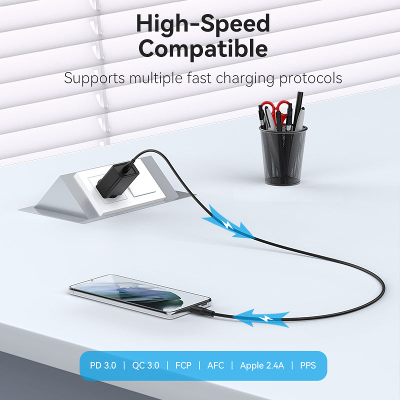 Vention 1-Port USB-C Wall Charger 25W EU-Plug、mySite、fannypackpong