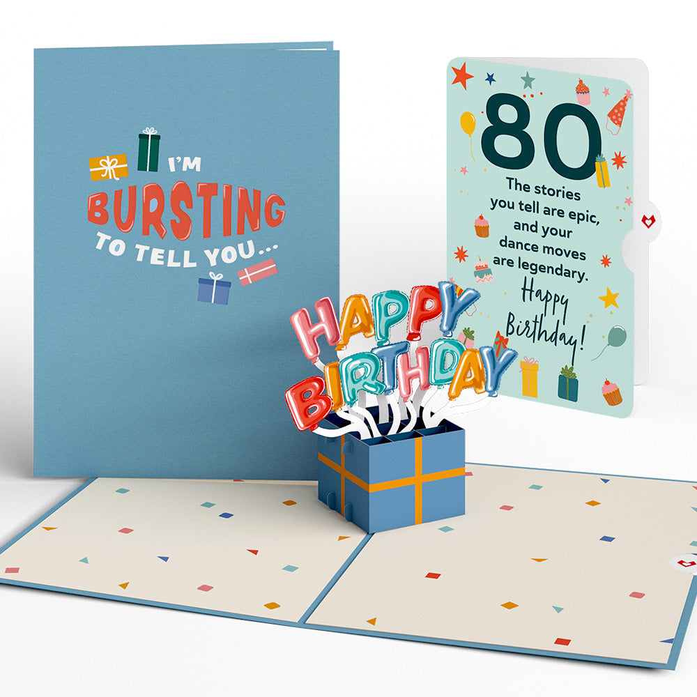 Happy 80th Birthday Burst Pop-Up Card and Sentiment Set、mySite、solidvoid