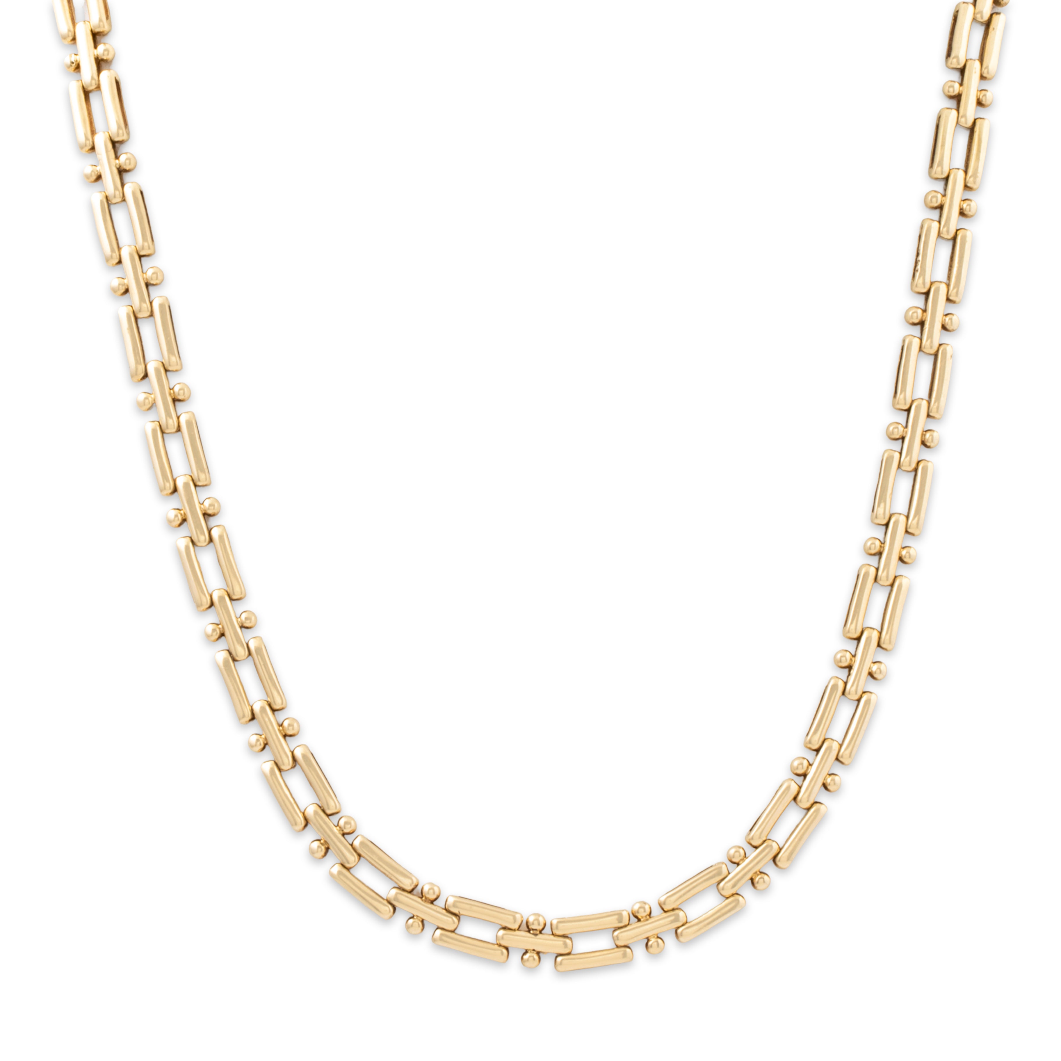 Vintage 14k Yellow Gold Unusual Link Chain Necklace 16、mySite、hinf8tx79