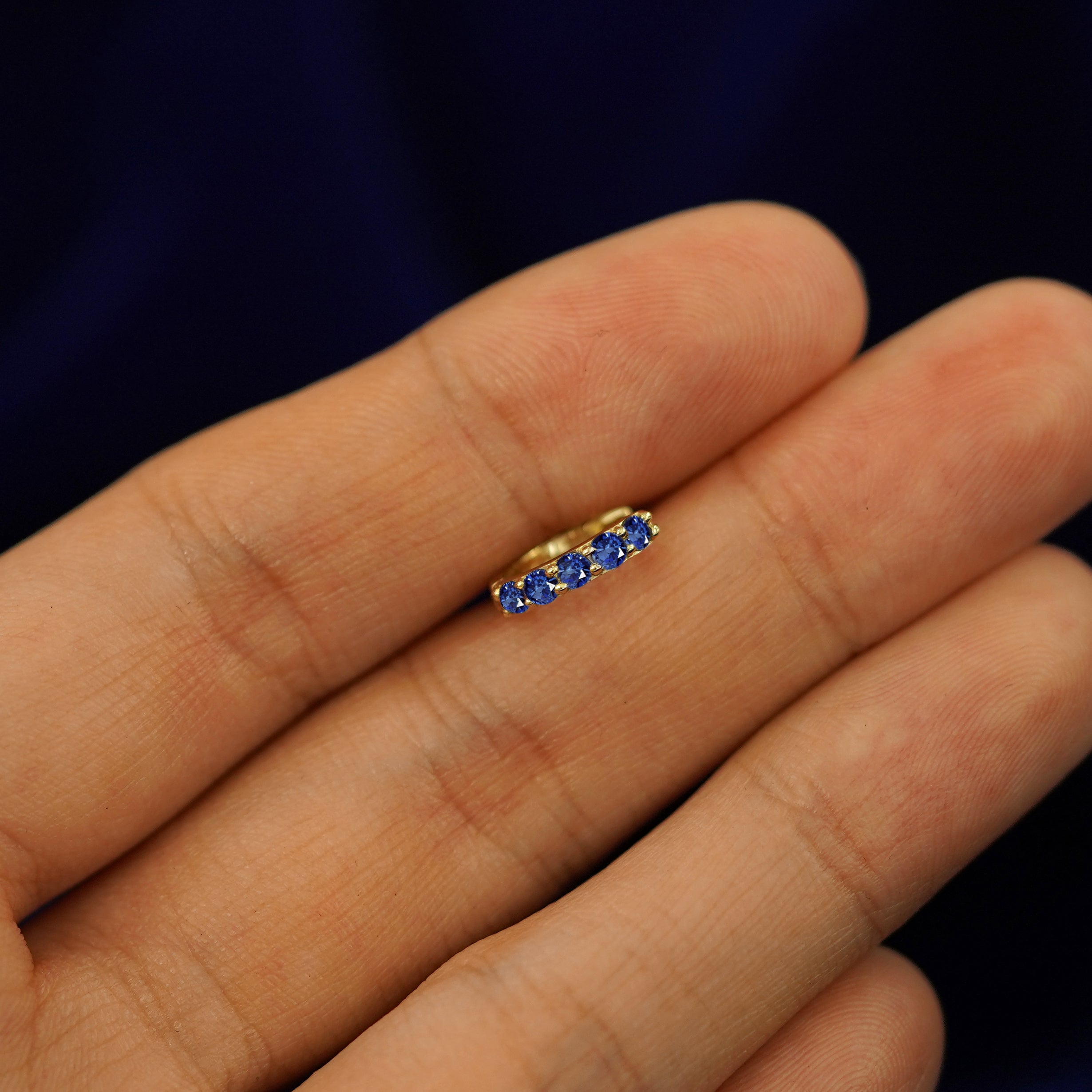 Blue Sapphire Huggie Hoop、mySite、hinf8tx79