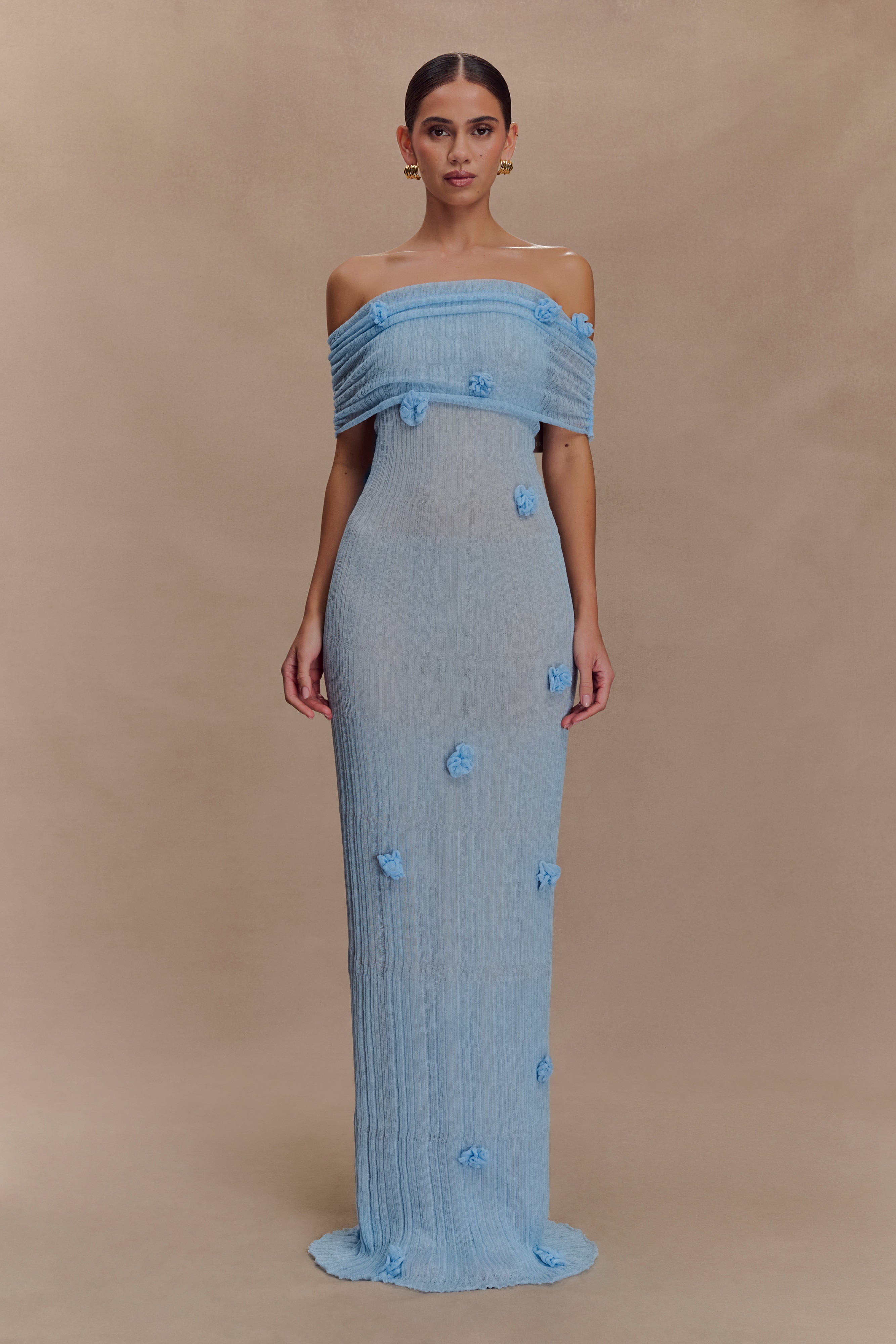 Brynn Orchid Knit Maxi Dress - Baby Blue、mySite、solidvoid