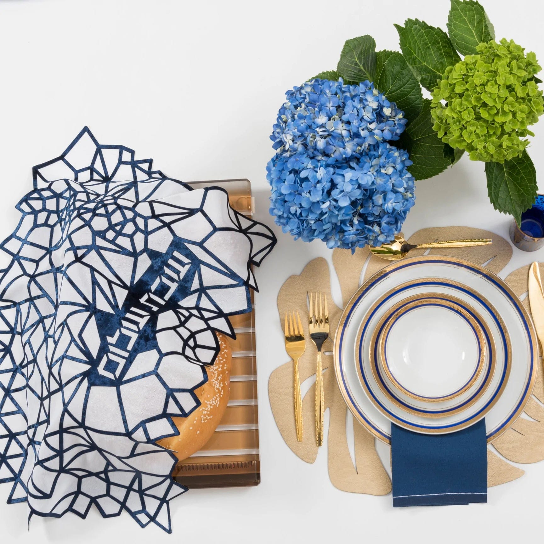 Geometric Challah Cover - Blue、mySite、topwebapps