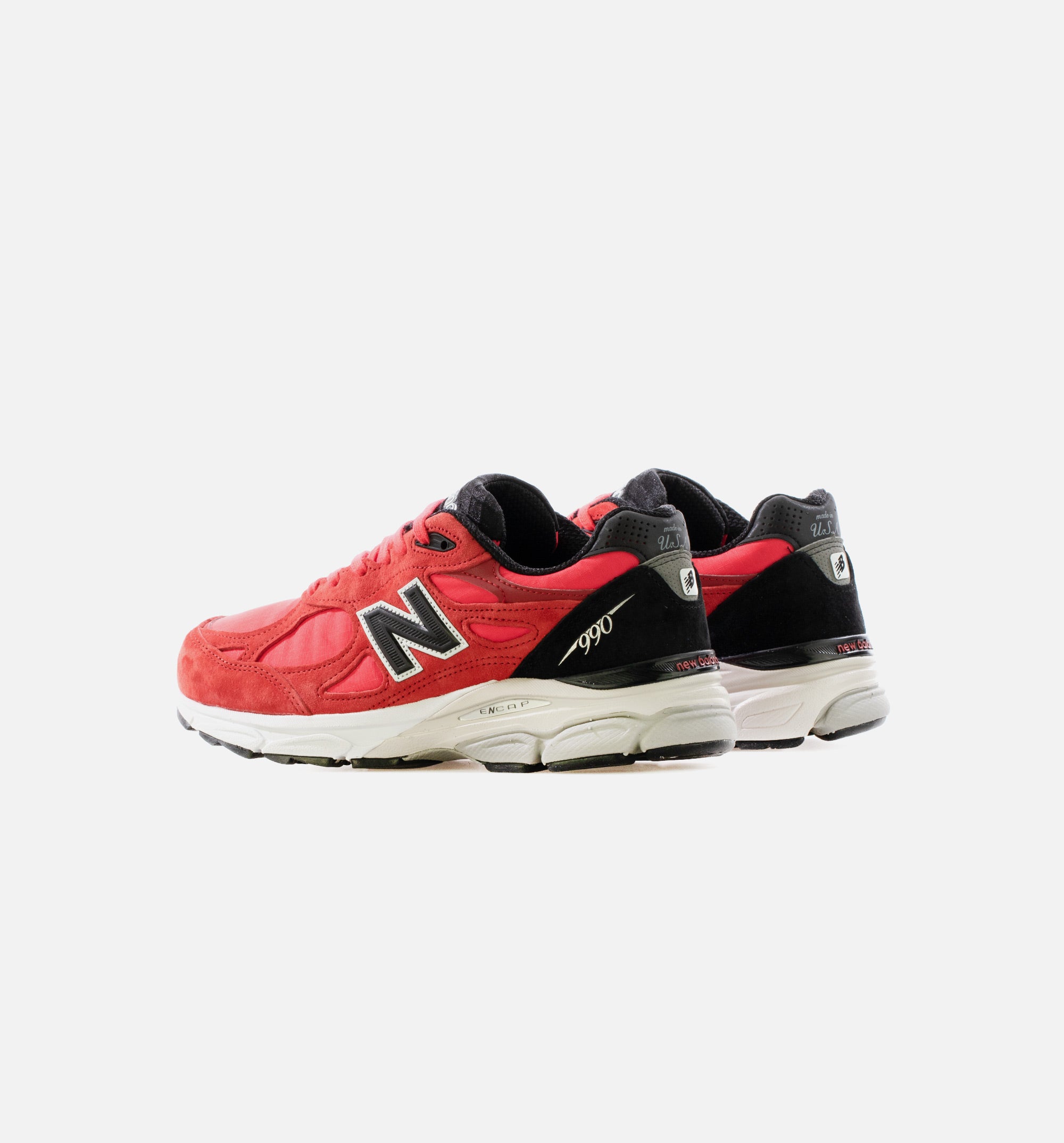 Made in USA 990v3 Red Suede Mens Running Shoe - Red/Black/White、mySite、dreamappss