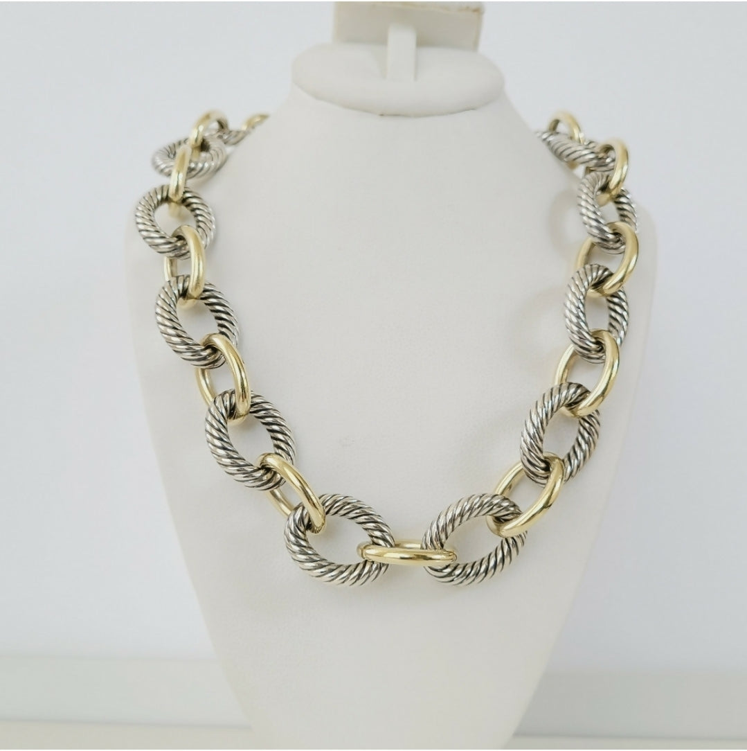 David Yurman Extra-Large Oval Link Necklace 鈥?Gold、mySite、hinf8tx79