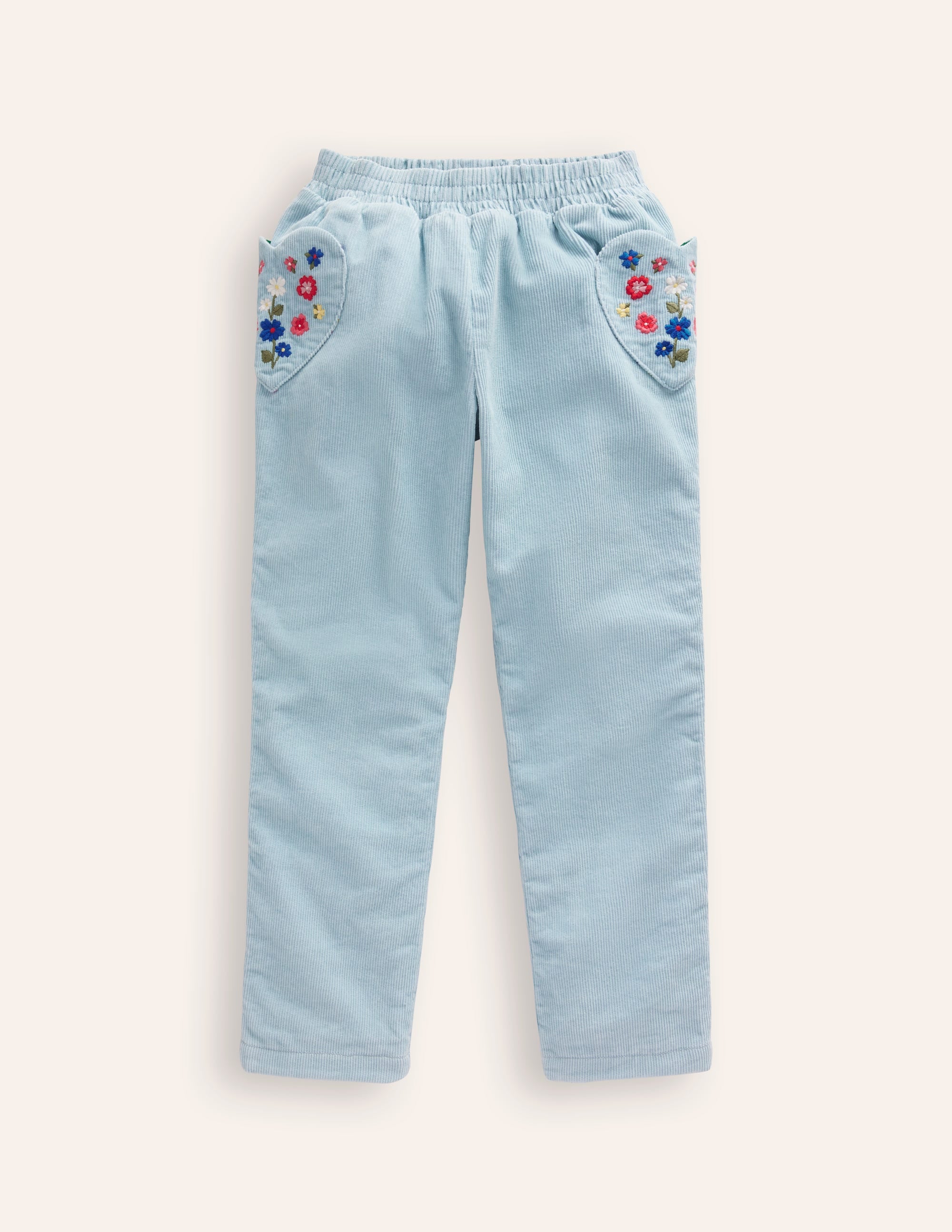  Lined Cord Pull-On Trousers-Vintage Blue Embroidery、mySite、ashleygrahame