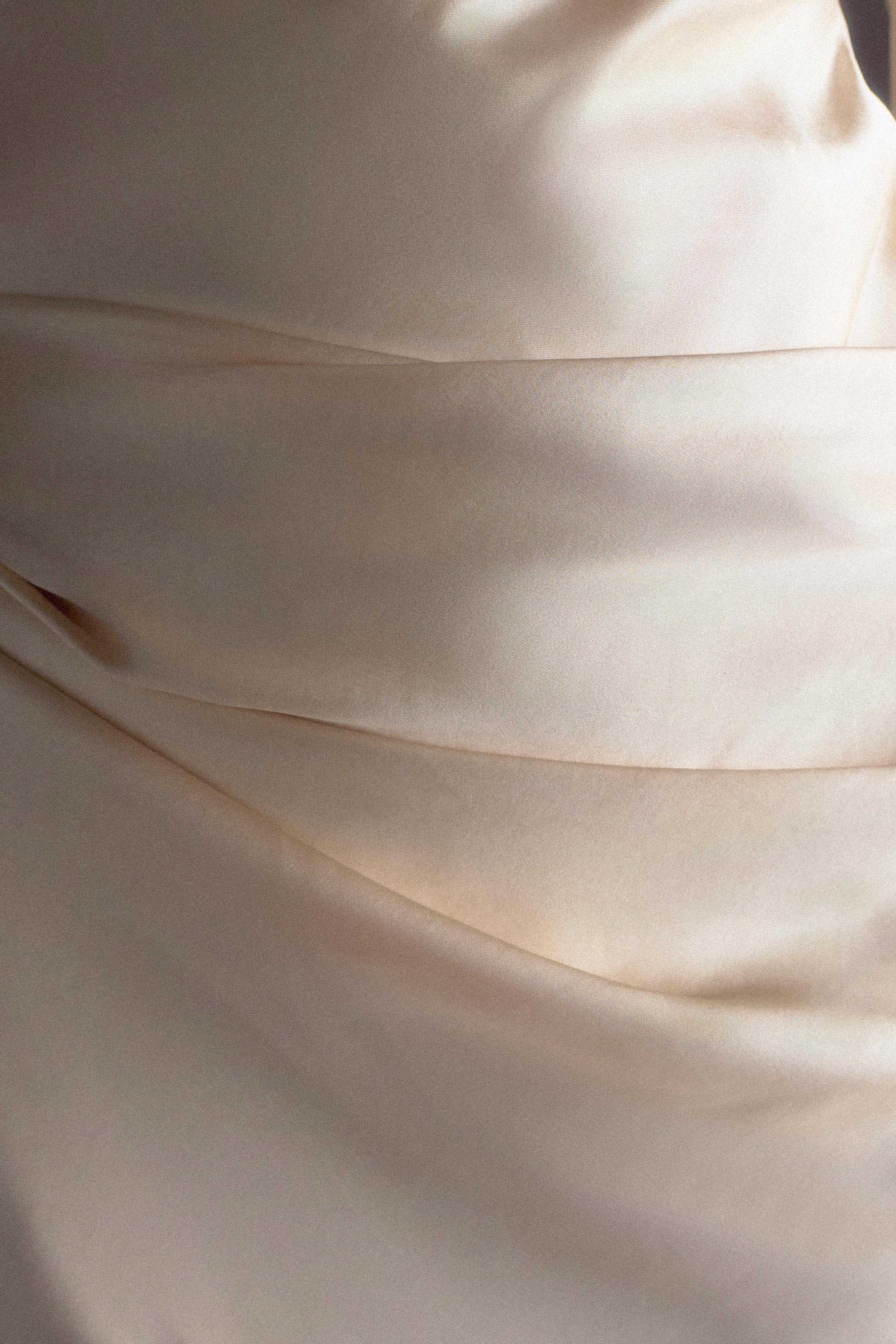 Iris Long Sleeve Satin Maxi Dress - Blush Gold、mySite、solidvoid