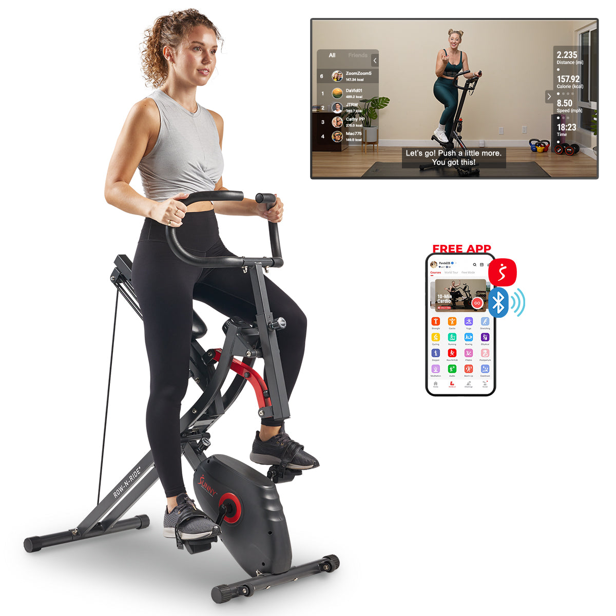  Smart 2 in 1 Upright Row-N-Ride® Squat Assist Trainer Machine and Exercise Bike、mySite、ghnorth