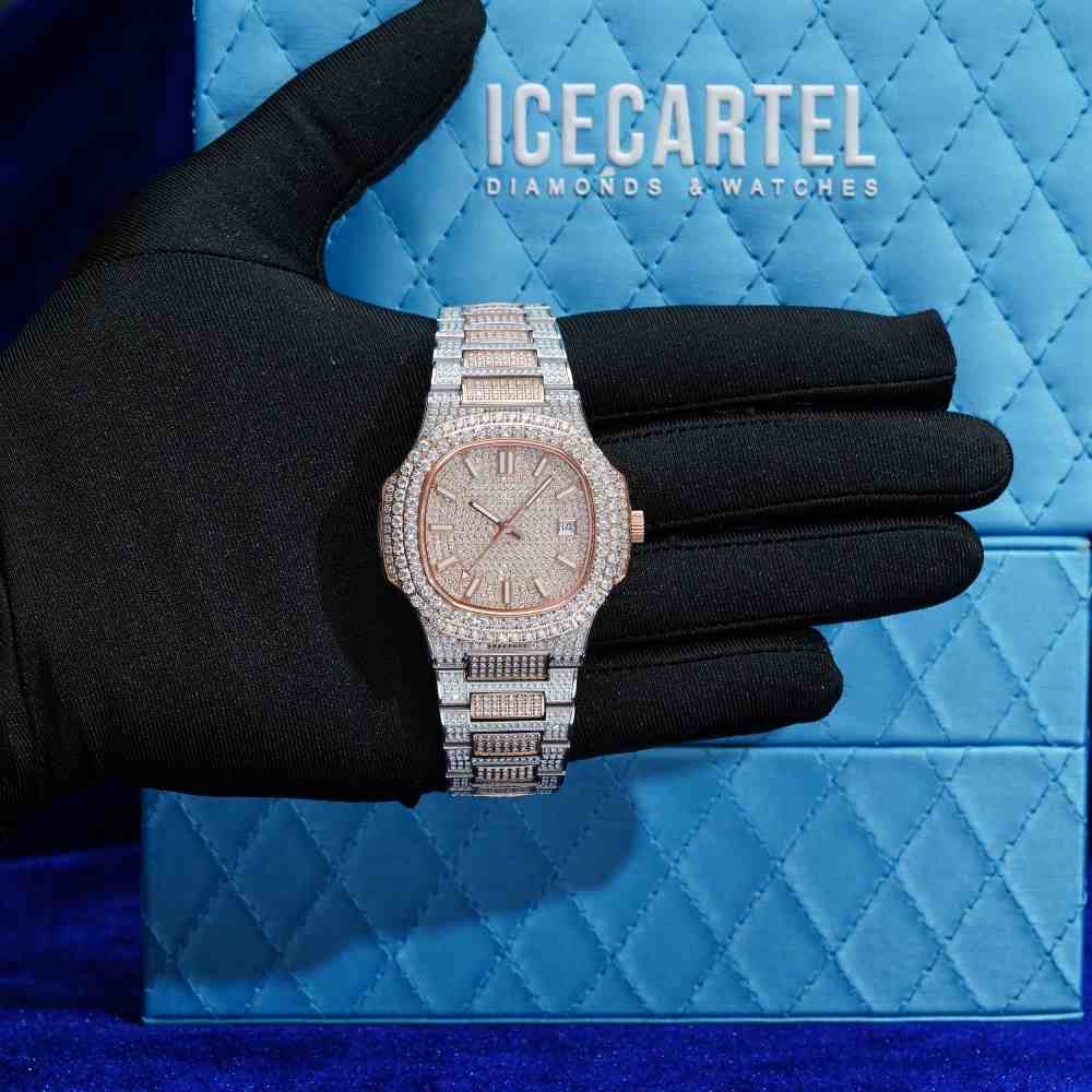 Circle Face Moissanite Watch 14K Rose Gold、mySite、hinf8tx79