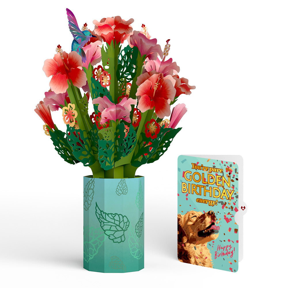 Hibiscus Birthday Bouquet and Golden Energy Sentiment Set、mySite、solidvoid
