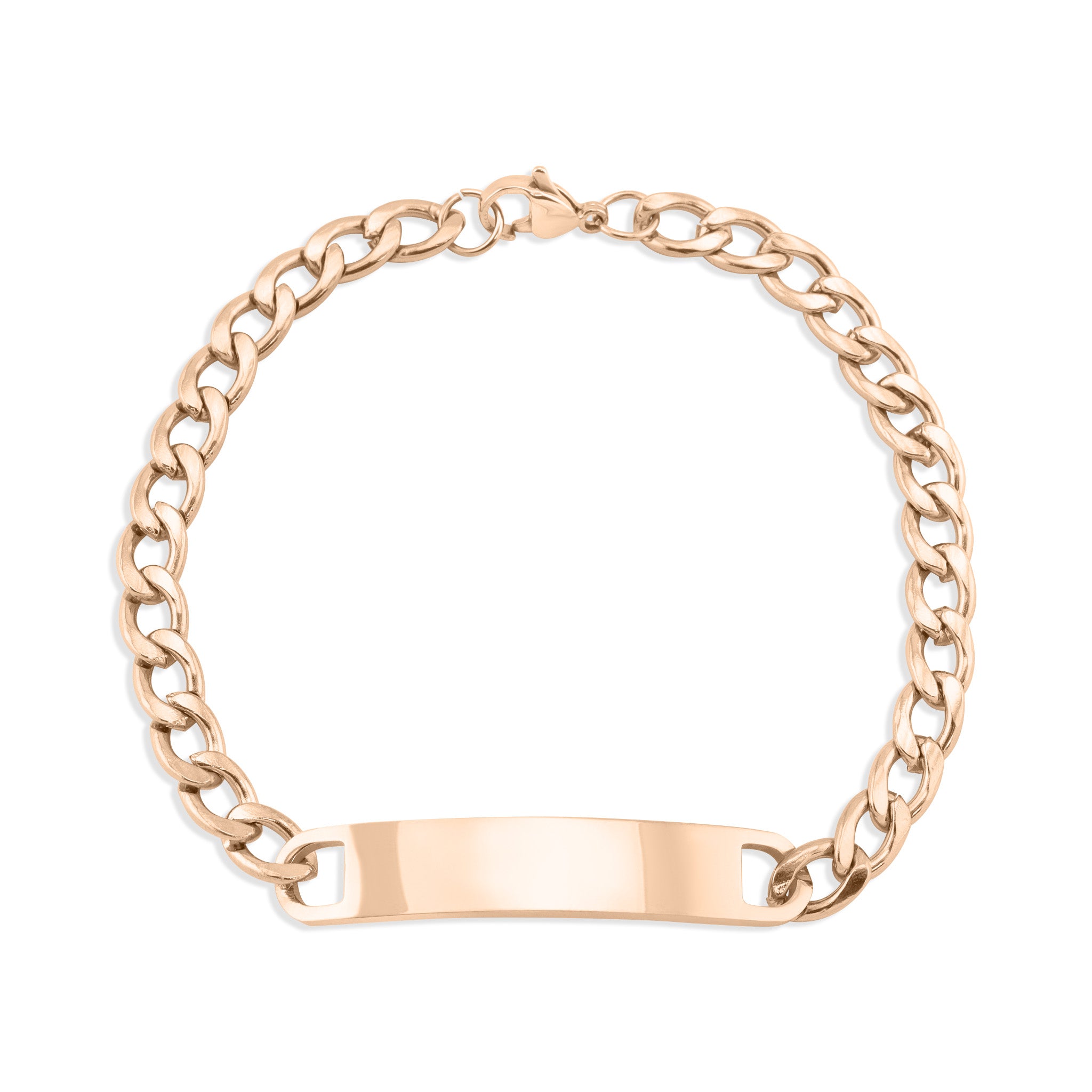 18K Gold PVD Stainless Steel Blank ID Curved Bar Bracelet / BRJ9044、mySite、dreamappss