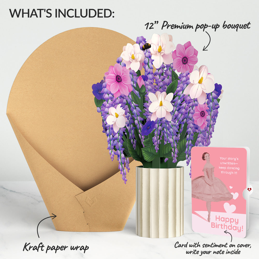 Wisteria Birthday Bouquet and Dancing Through Life Sentiment Set、mySite、solidvoid