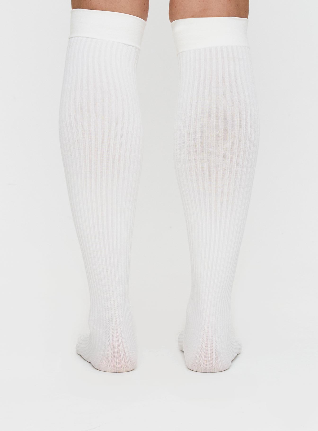 Sabryna Over Knee Socks White、mySite、solidvoid