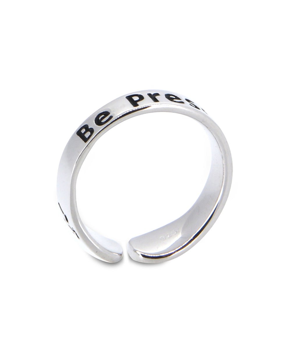 Be Present Inspirational Adjustable Mantra Ring、mySite、topwebapps