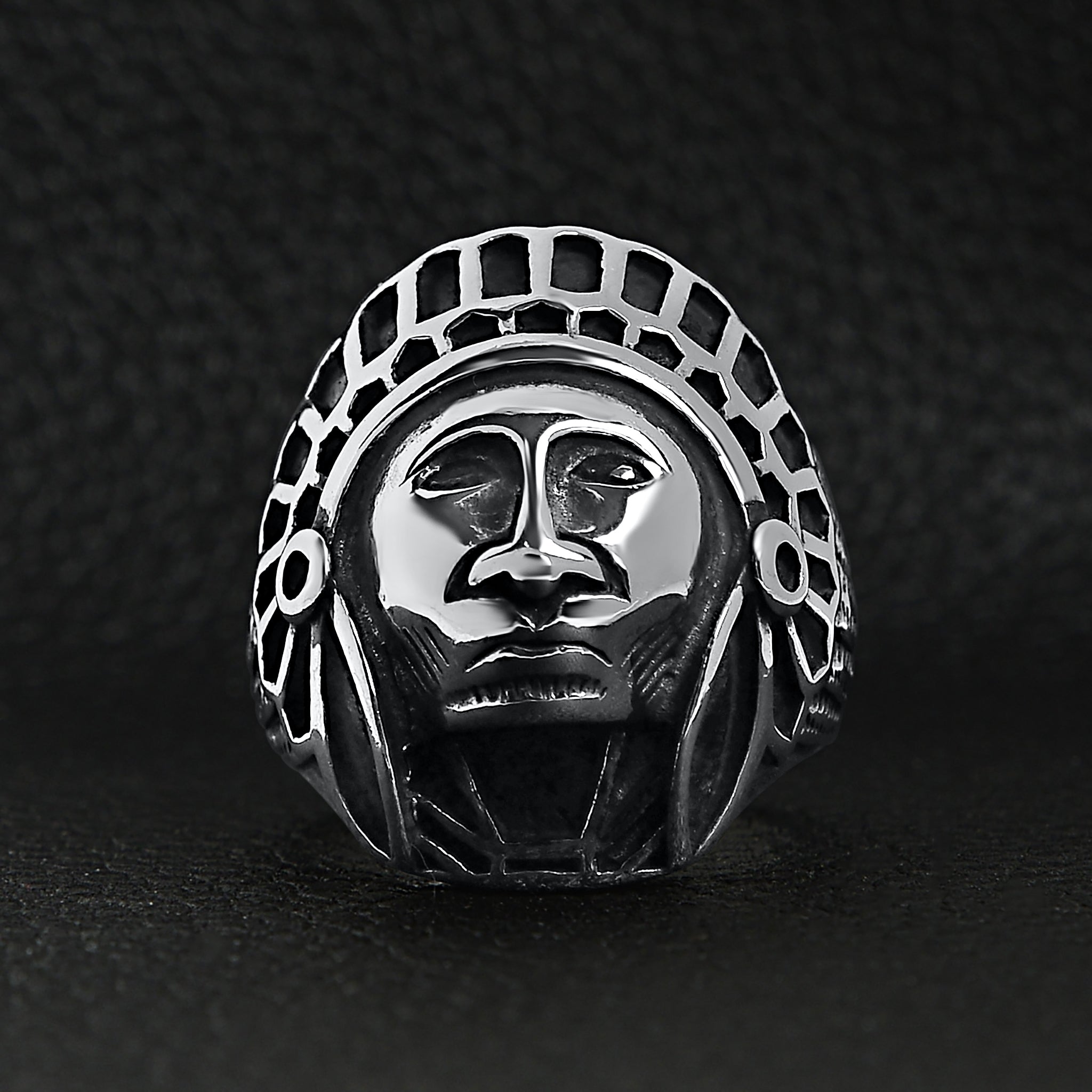 Stainless Steel Native American Chief Ring / SCR3048、mySite、dreamappss
