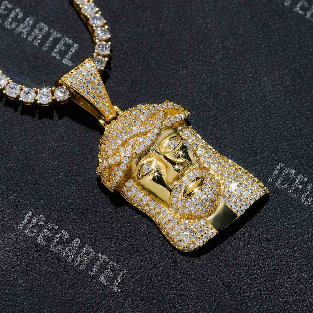 Solid Face Jesus Pendant 14K Gold、mySite、hinf8tx79