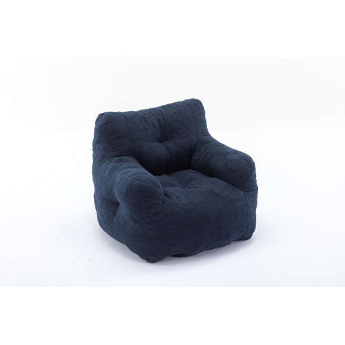 010-Soft Teddy Fabric Tufted Foam Bean Bag Chair With Teddy Fabric Dark Gray、、casual